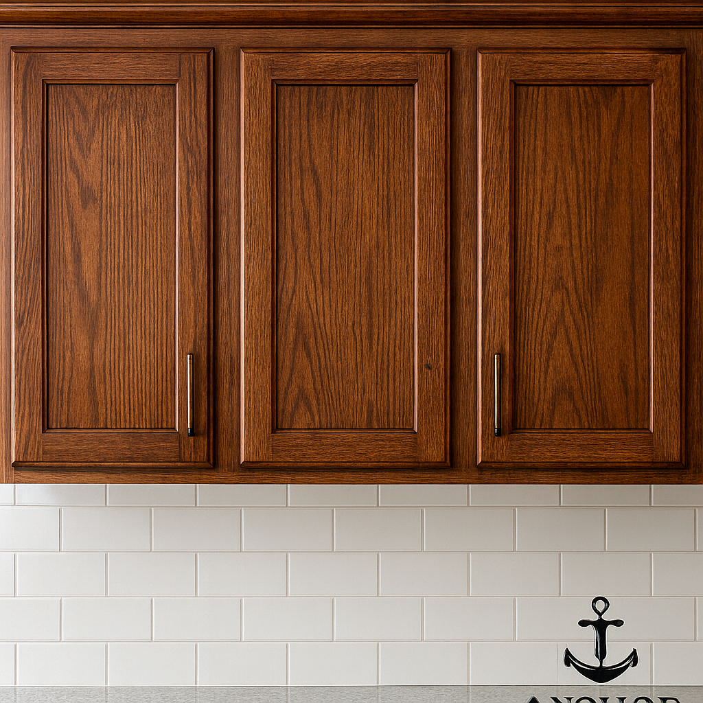 fort-collins-cabinet-stainer Fort Collins, CO cabinet refinishing and staining - a brown refinished cabinet and tile backsplash