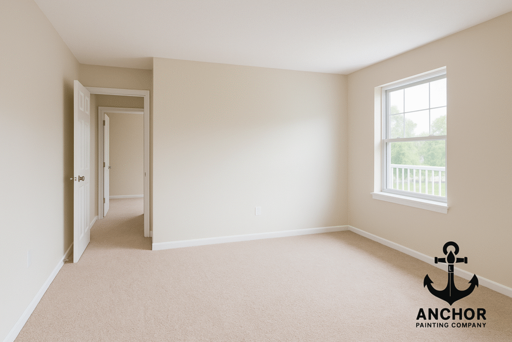 fort-collins-property-turnover-painting Property Turnover Painting in Fort Collins, CO - Anchor Painting - a freshly painted empty apartment with a window, a view to the hallway, and carpeting